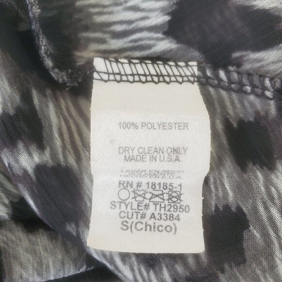 Audrey 3+1 Flowing Tank Top Gray Black Animal Print Polyester Womens Size Small - Picture 5 of 5